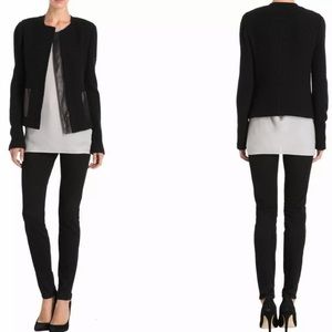 VINCE. Zip Down Wool Blend Long Sleeve Jacket